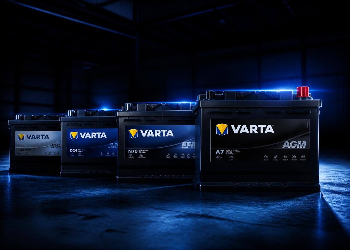 Automotive batteries stacked in a warehouse
